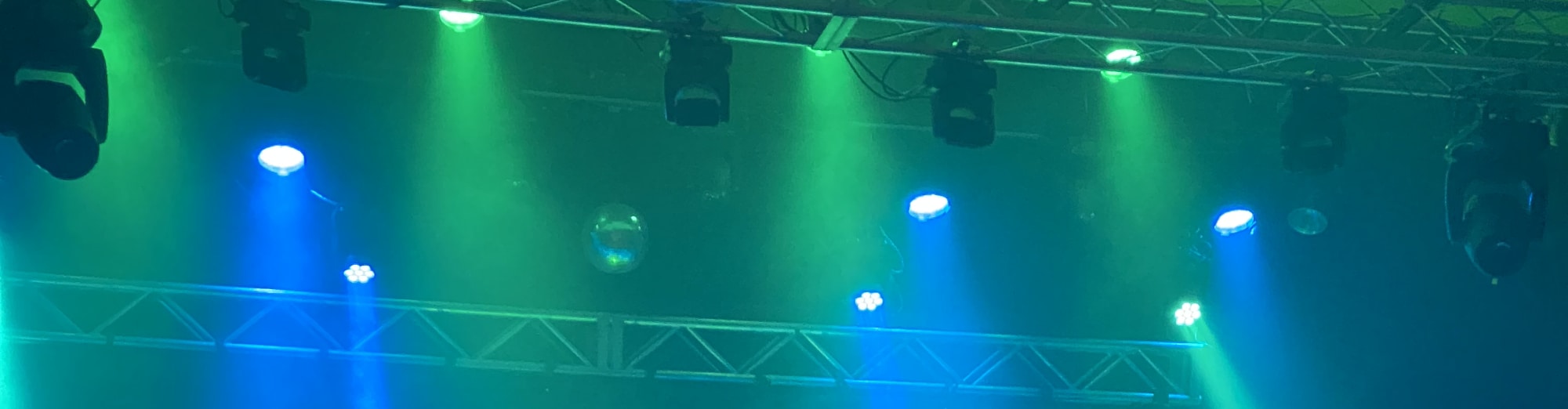 blue and green theater stage lights State College